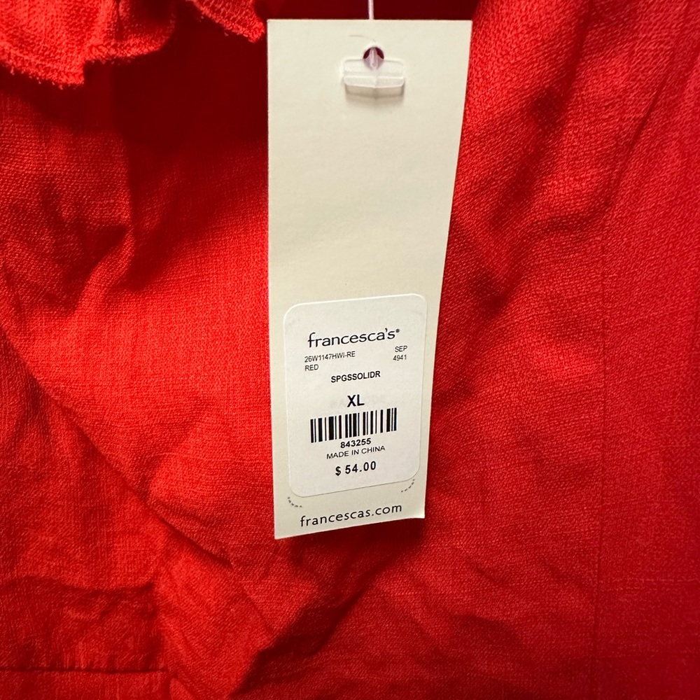 Red Mini Dress w/ Ruffle Detail - Picture 3 of 4